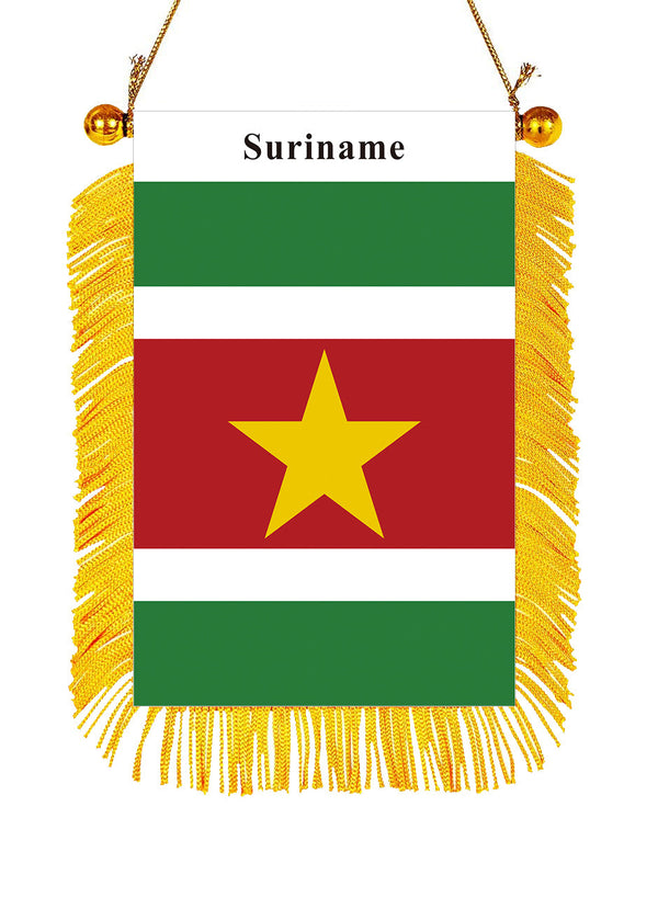 Suriname Rearview Mirror Flag - CaribeHeart Suriname